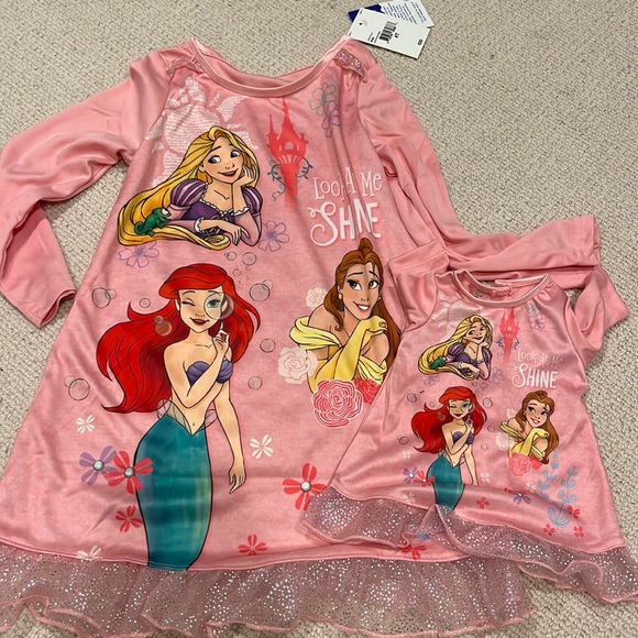 Disney princess nightgown with matching doll gown